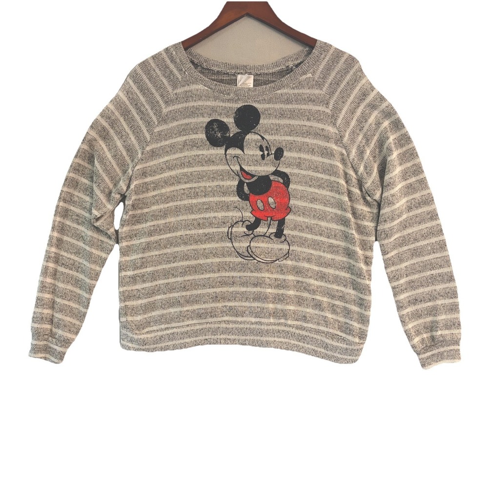Walt Disney World Sweater Jr XXLarge Gray Mickey Mouse Standing Parks